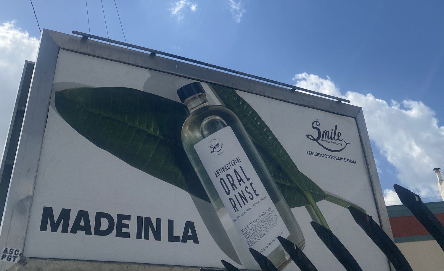 Smile Natural Products billboard in Los Angeles, Made in LA