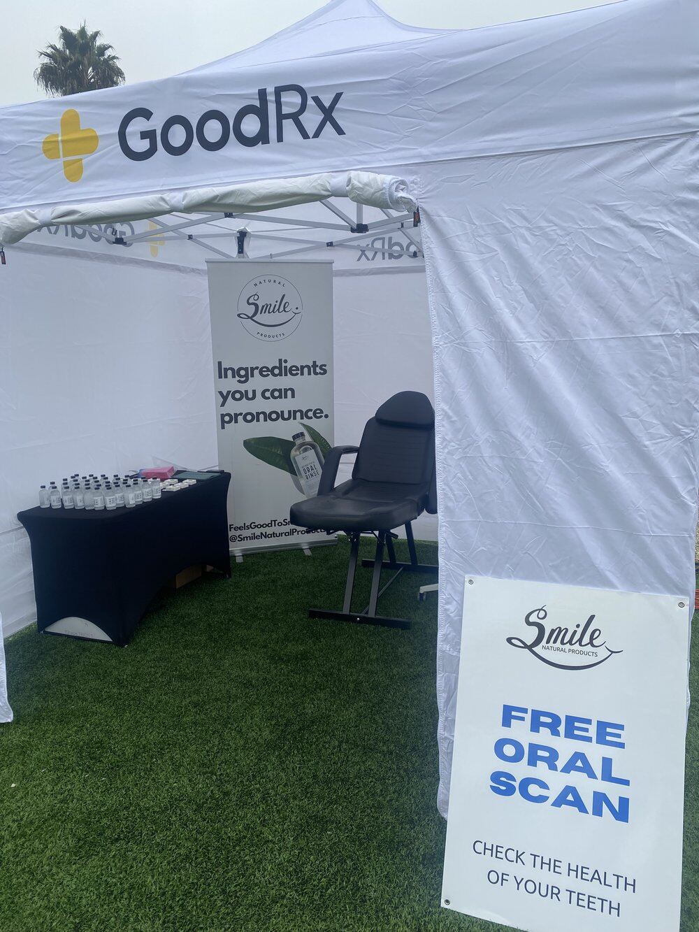 Smile Natural Products and GoodRx free dental scan tent in South Central Los Angeles