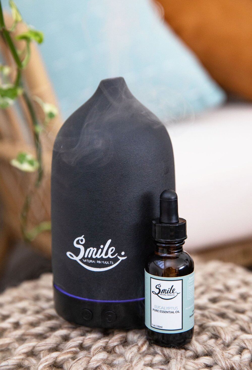 Smile Natural Products eucalyptus pure essential oil and diffuser